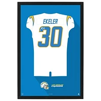 Austin Ekeler Los Angeles Chargers Away Jersey Framed Art Print