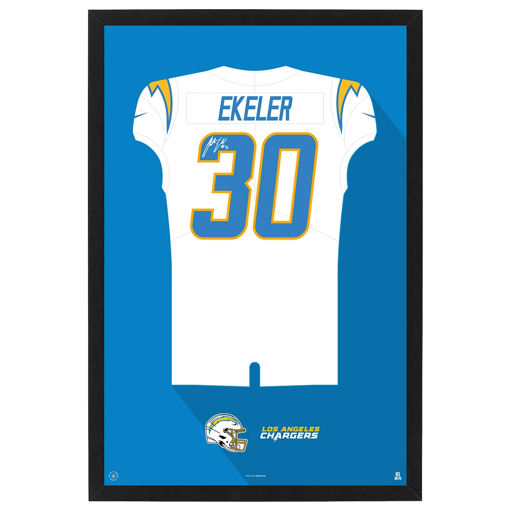 Austin Ekeler Los Angeles Chargers Away Jersey Framed Art Print