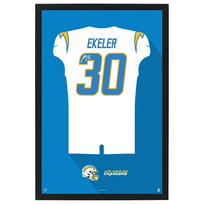 Austin Ekeler Los Angeles Chargers Away Jersey Framed Art Print