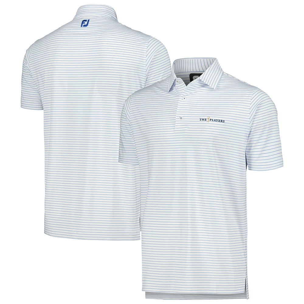 Men's FootJoy White THE PLAYERS Lisle Classic Stripe ProDry Polo