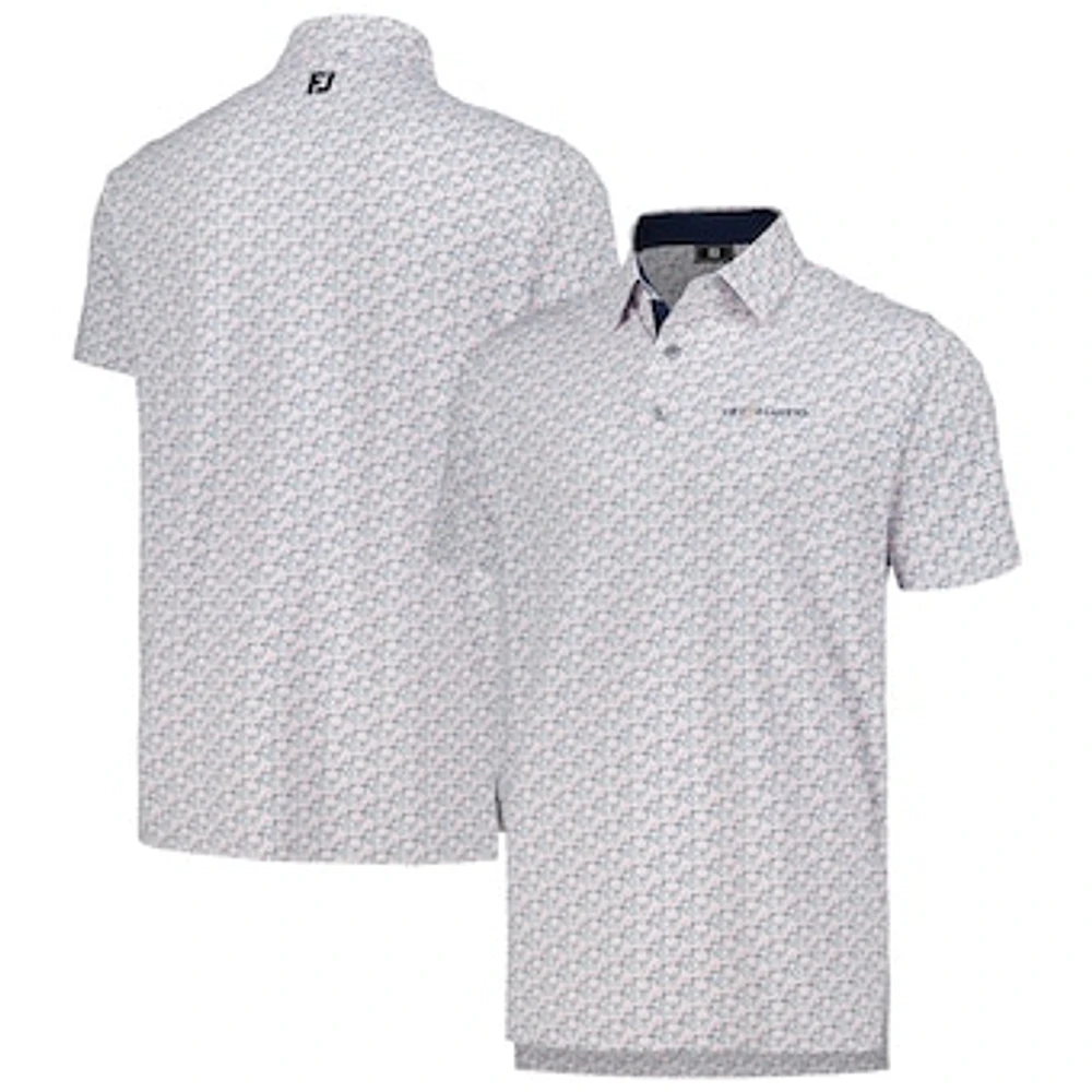 Men's FootJoy White THE PLAYERS Golf Course Doodle Stretch Pique Polo