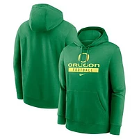 Men's Nike Green Oregon Ducks Football Stack Club Fleece Pullover Hoodie