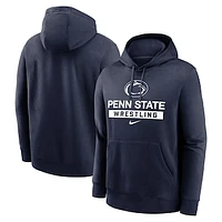 Men's Nike Navy Penn State Nittany Lions Wrestling Stack Club Fleece Pullover Hoodie