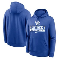 Men's Nike Royal Kentucky Wildcats Basketball Stack Club Fleece Pullover