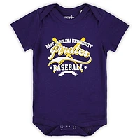 Newborn & Infant Garb Purple ECU Pirates Otis Baseball Bodysuit