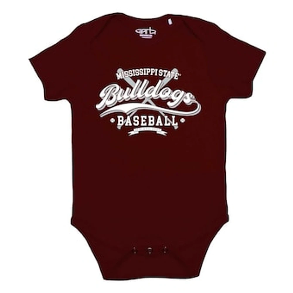 Newborn & Infant Garb Maroon Mississippi State Bulldogs Otis Baseball Bodysuit