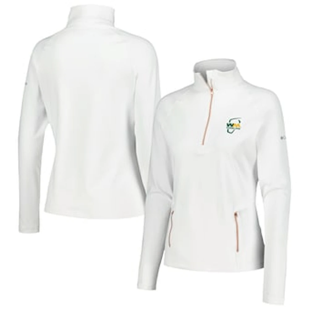 Women's Columbia White WM Phoenix Open Outward Nine Omni-Wick Raglan Quarter-Zip Jacket