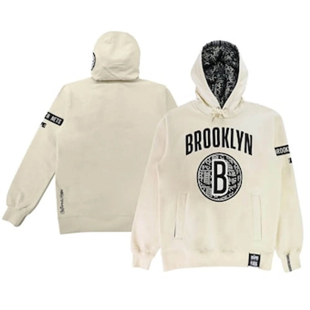 Unisex NBA x Two Hype  Cream Brooklyn Nets Culture & Hoops Heavyweight Pullover Hoodie