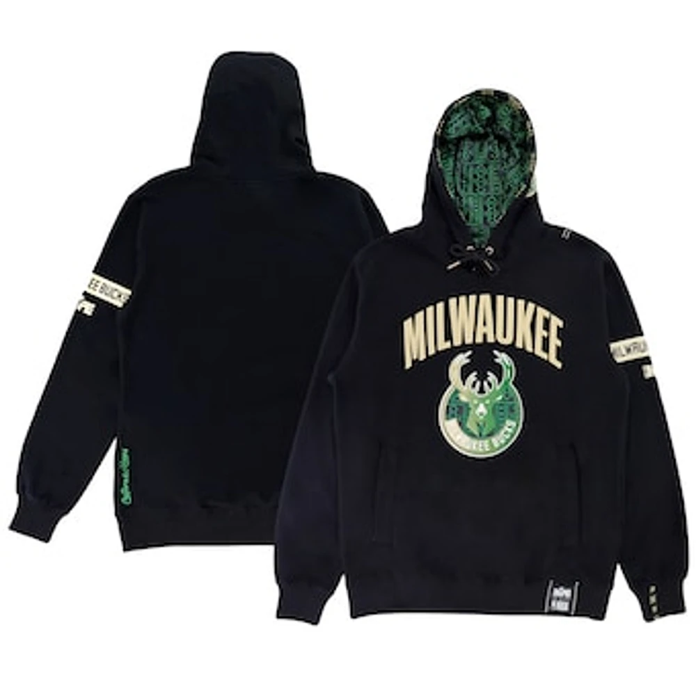 Unisex NBA x Two Hype  Black Milwaukee Bucks Culture & Hoops Heavyweight Pullover Hoodie