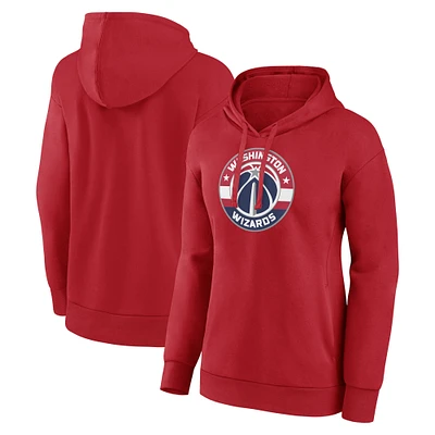 Women's Red Washington Wizards Primary Logo Pullover Hoodie
