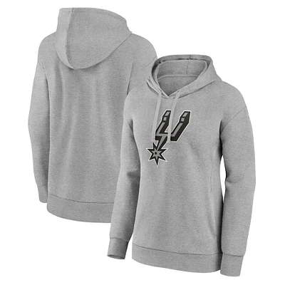 Women's Gray San Antonio Spurs Primary Logo Pullover Hoodie