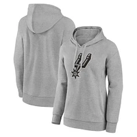 Women's Gray San Antonio Spurs Primary Logo Pullover Hoodie