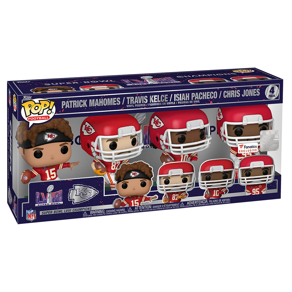 Funko Kansas City Chiefs Super Bowl LVIII Champions Fanatics Exclusive POP! Vinyl Figure Four-Pack