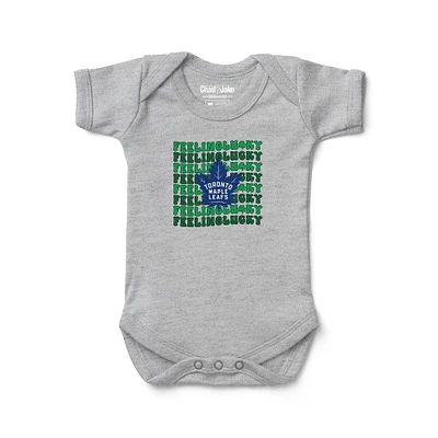 Infant Chad & Jake Heather Gray Toronto Maple Leafs Feeling Lucky Bodysuit