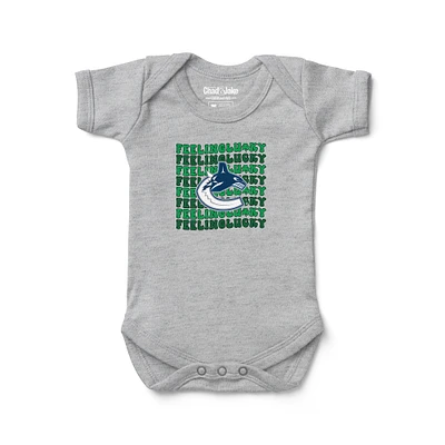 Infant Chad & Jake Heather Gray Vancouver Canucks Feeling Lucky Bodysuit