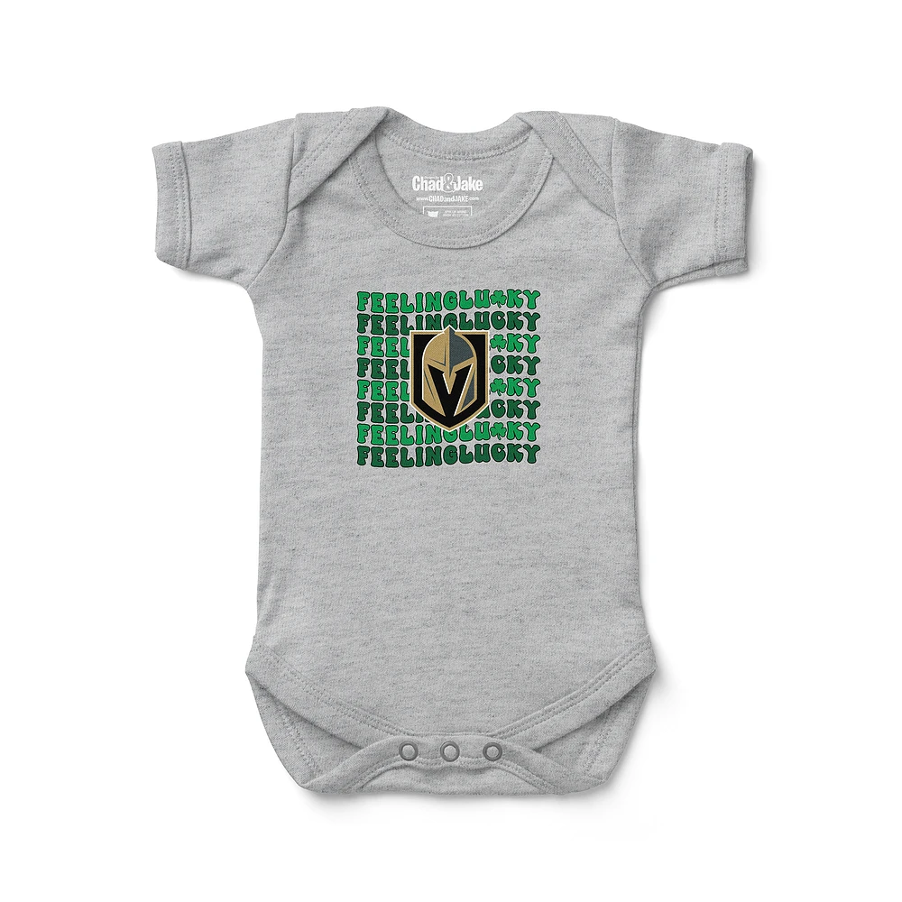 Infant Chad & Jake Heather Gray Vegas Golden Knights Feeling Lucky Bodysuit