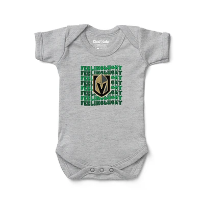 Infant Chad & Jake Heather Gray Vegas Golden Knights Feeling Lucky Bodysuit