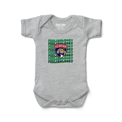 Infant Chad & Jake Heather Gray Florida Panthers Feeling Lucky Bodysuit