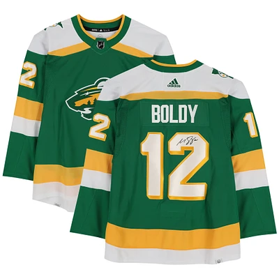 Matthew Boldy Minnesota Wild Autographed 2023-24 Green Alternate adidas Authentic Jersey