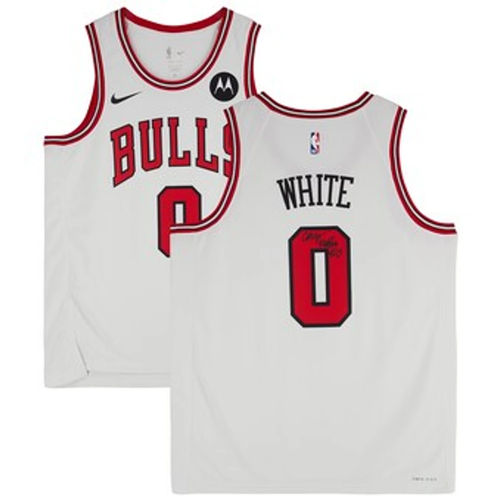 Coby White Chicago Bulls Autographed White Nike Association Edition Swingman Jersey