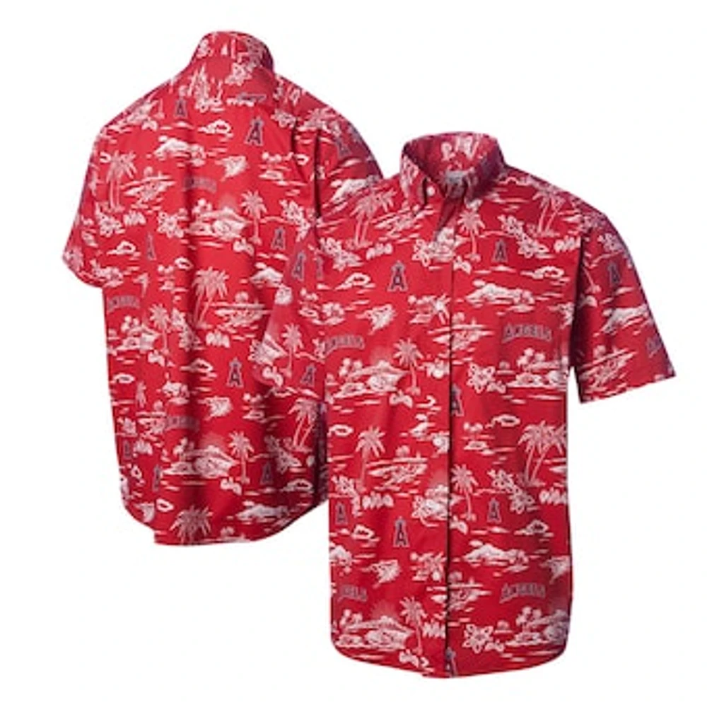 Men's Reyn Spooner Red Los Angeles Angels Kekai Button-Down Shirt