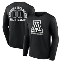 Men's Black Arizona Wildcats Personalized Name & Number Monochrome Long Sleeve T-Shirt