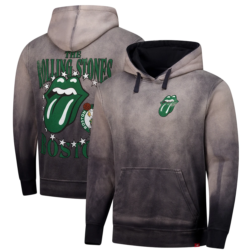 Unisex Sportiqe Gray Rolling Stones x Boston Celtics Collab Pullover Hoodie
