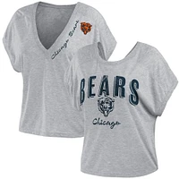 Women's WEAR by Erin Andrews Heather Gray Chicago Bears Reversible T-Shirt