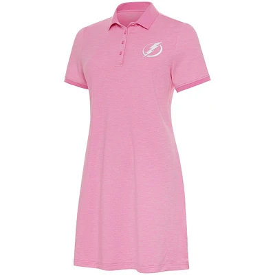 Women's Antigua Tampa Bay Lightning White Logo Play Through Polo Dress