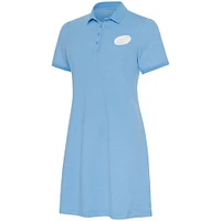 Women's Antigua Light Blue Carolina Hurricanes White Logo Play Through Polo Dress