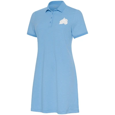 Women's Antigua Light Blue Colorado Avalanche White Logo Play Through Polo Dress