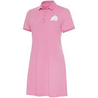 Women's Antigua Pink Colorado Avalanche White Logo Play Through Polo Dress