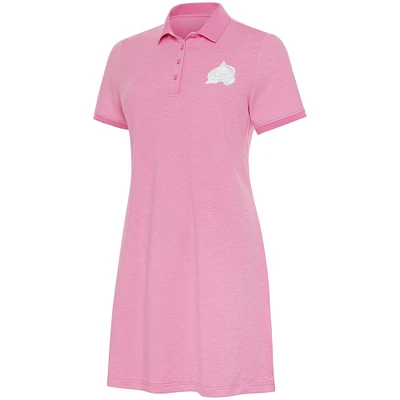 Women's Antigua Pink Colorado Avalanche White Logo Play Through Polo Dress