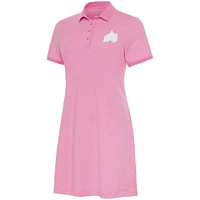 Women's Antigua Pink Colorado Avalanche White Logo Play Through Polo Dress