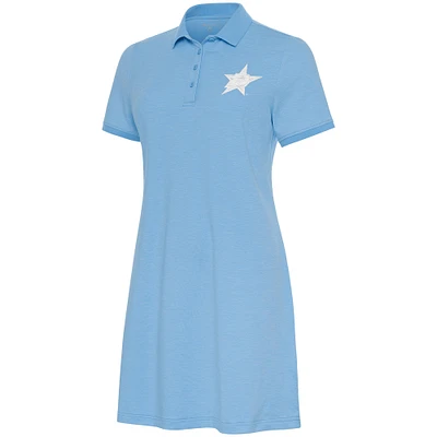 Women's Antigua Light Blue Dallas Stars White Logo Play Through Polo Dress