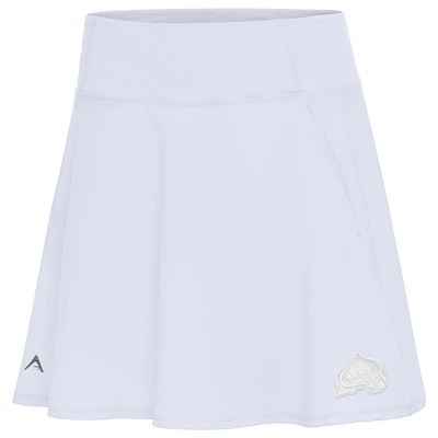 Women's Antigua White Colorado Avalanche Logo Chip Skort