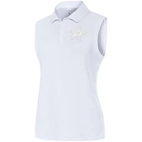 Women's Antigua White Dallas Stars Logo Sleeveless Recap Polo
