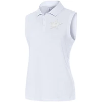 Women's Antigua White Dallas Stars Logo Sleeveless Recap Polo