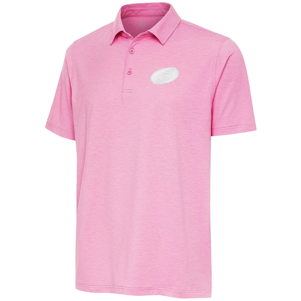 Men's Antigua Pink Carolina Hurricanes White Logo Par 3 Polo
