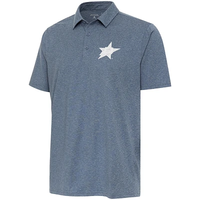 Men's Antigua  Heather Navy Dallas Stars White Logo Par 3 Polo