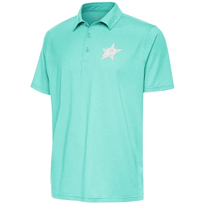 Men's Antigua  Heather Aqua Dallas Stars White Logo Par 3 Polo