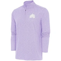 Men's Antigua  Lavender Colorado Avalanche White Logo Hunk Quarter-Zip Pullover