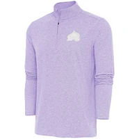 Men's Antigua  Lavender Colorado Avalanche White Logo Hunk Quarter-Zip Pullover