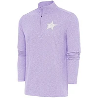 Men's Antigua  Lavender Dallas Stars White Logo Hunk Quarter-Zip Pullover