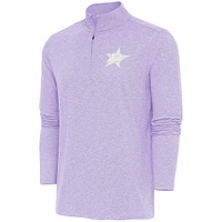 Men's Antigua  Lavender Dallas Stars White Logo Hunk Quarter-Zip Pullover