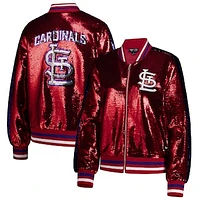 Women's The Wild Collective  Red St. Louis Cardinals Sequin Full-Zip Bomber Jacket