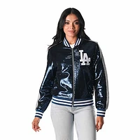 Women's The Wild Collective  Blue Los Angeles Dodgers Sequin Full-Zip Bomber Jacket