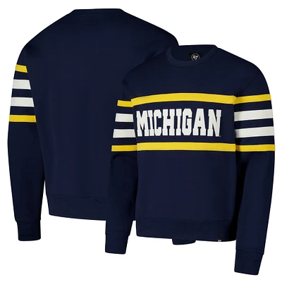 Men's '47 Navy Michigan Wolverines Coaches Collection Pullover Sweatshirt