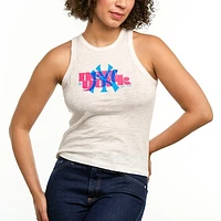 Women's Lusso White New York Yankees Lourdes Tank Top