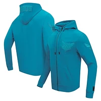 Men's Pro Standard Teal Charlotte Hornets Triple Tonal DK Full-Zip Hoodie Jacket